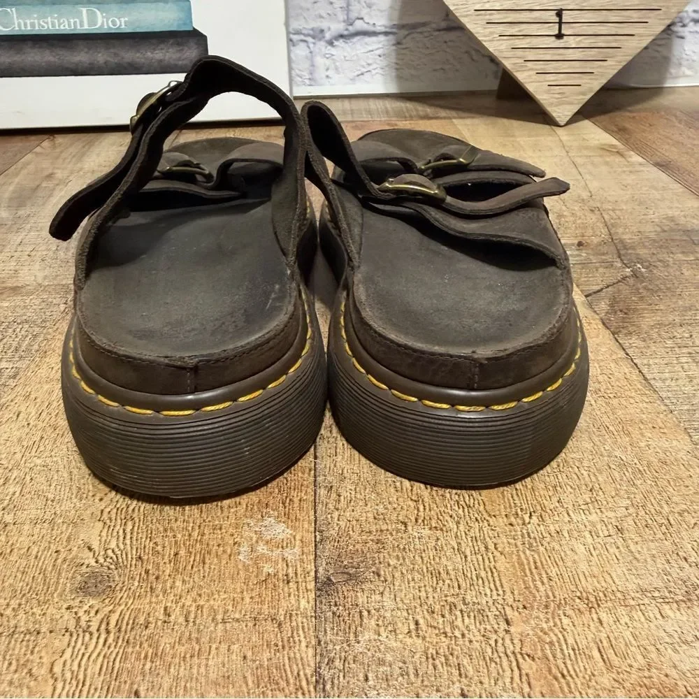 Vintage Dr. Martens Mens Cyprus Air Waves Leather Slide Sandals Size 14 Brown